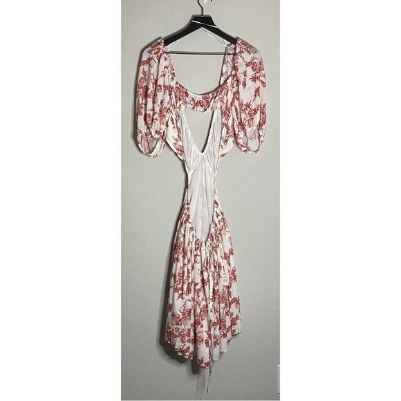 Bardot Eden Floral Puff Sleeve Mini Dress Size 12 - Picture 4 of 15